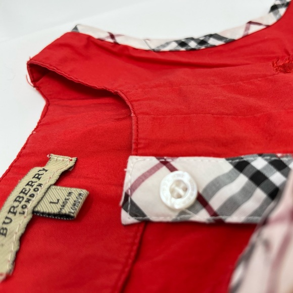 Burberry girls red dress size L large nova trim - Picture 5 of 5